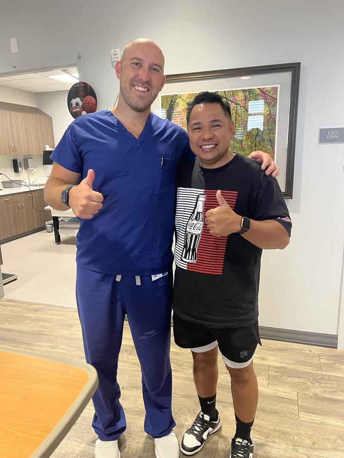 Dr. Zacharias and patient Joseph Centeno