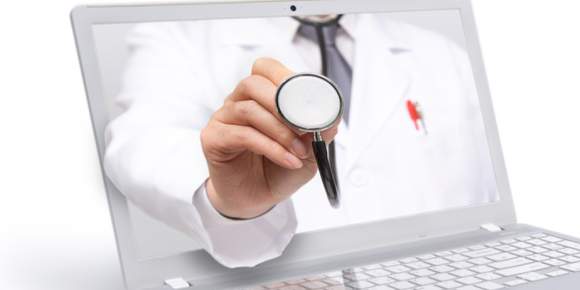 laptop with stethoscope