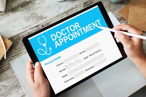 Doctor reaching out.