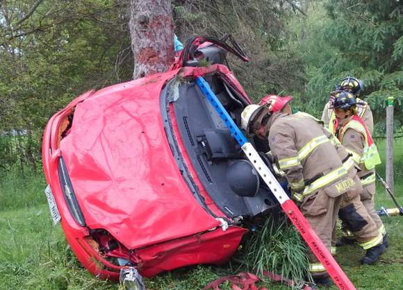Image of a crashed car